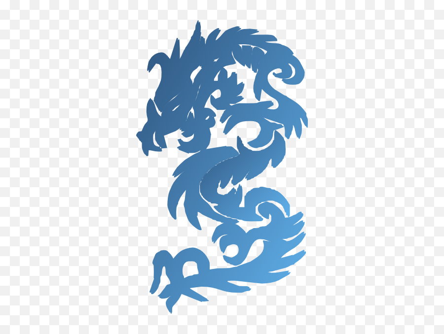 Download Hd Blue Chinese Dragon Clip Art - Chinese Dragon Fire Dragon Logo Transparent Emoji,Dragon Clipart Black And White