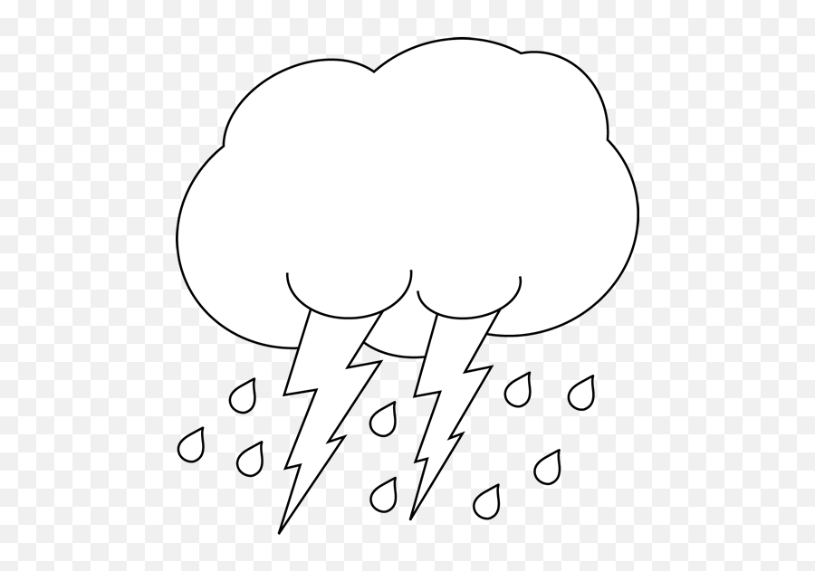 Clipart Panda - Free Clipart Images Rain With Lightning Clipart Black And White Emoji,March Clipart Black And White