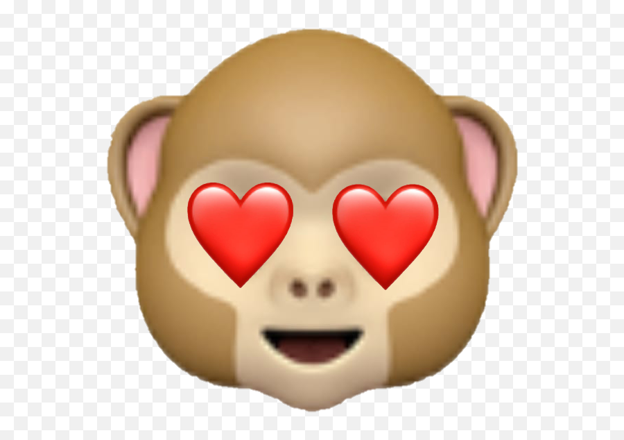 Download Hd Emoji Monkey Heart Hearteyes Monkeyandheart - Monkey With Heart Eyes Emoji,Heart Eyes Png