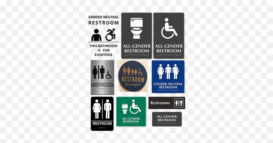 Download Examples Of Gender - Gender Inclusive Gender Neutral Bathroom Signs Emoji,Bathroom Sign Png