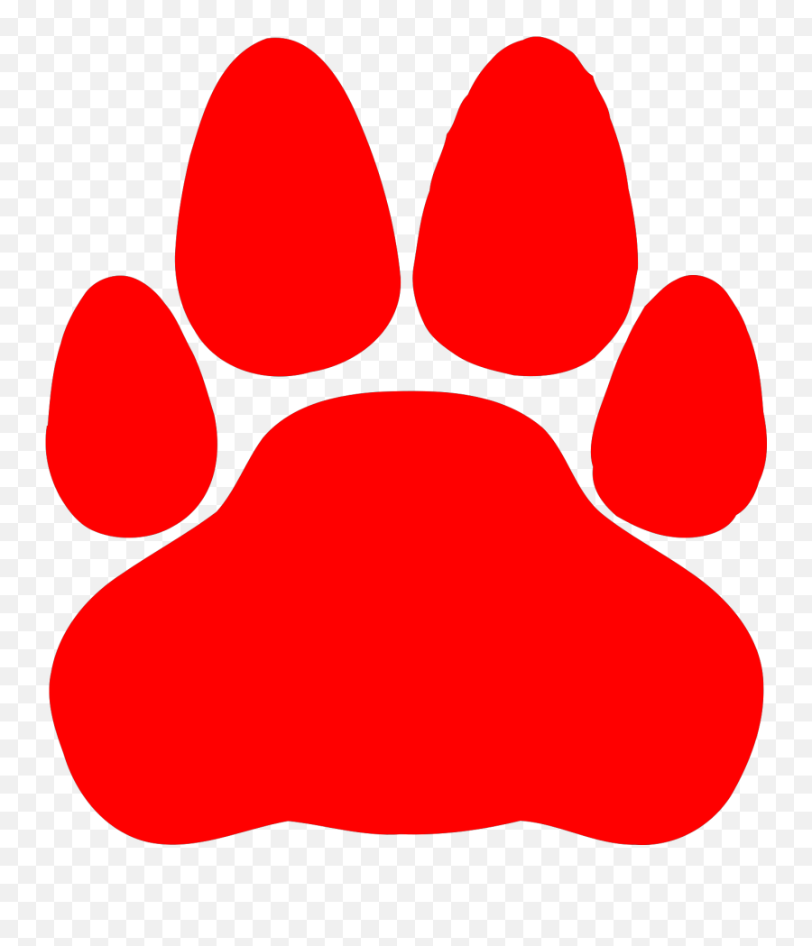 Red Clipart Paw Print - Red Cat Paw Print Png Emoji,Paw Print Clipart