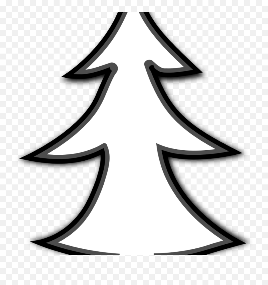 Spring Clipart - Transparent Christmas Tree Outline Png Clipart Outline Tree Emoji,Spring Clipart Black And White