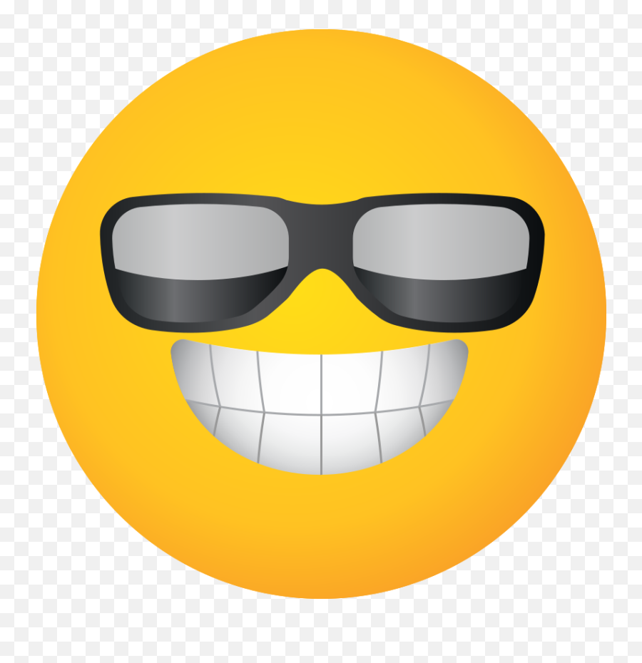 Free Emoji Yellow Face Sun Glasses Png With Transparent - Happy Emoticon Face Glasses Png Transparent,Emoji Png