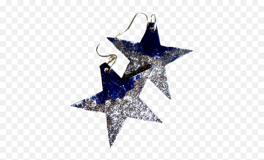 The Looks By Lauryn - Navy And Silver Star Earrings Emoji,Cowboys Star Png