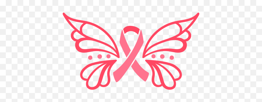 Ornamented Butterfly Breast Cancer Ribbon Transparent Png Emoji,Breast Cancer Ribbon Transparent Background