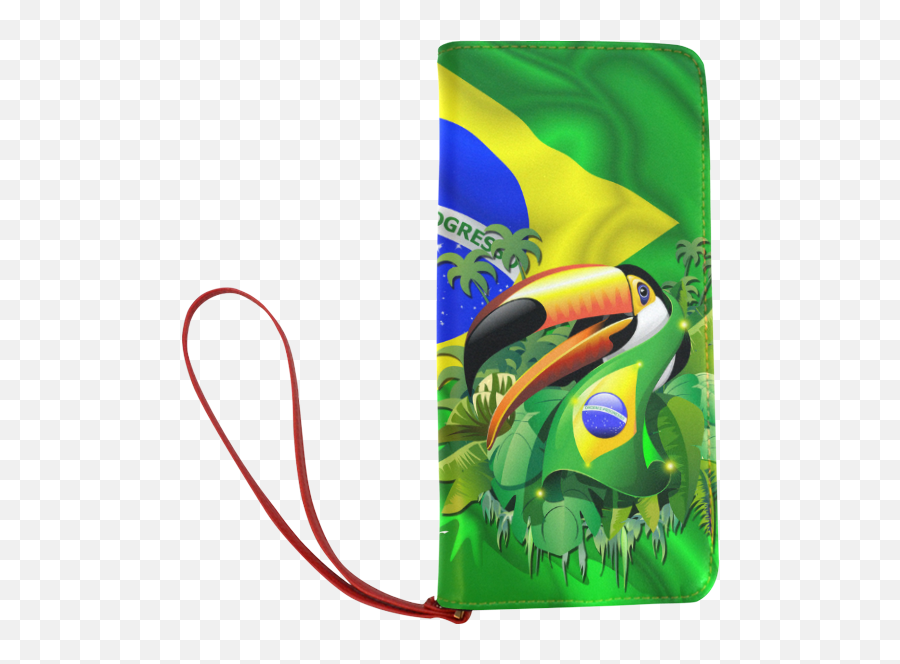 Brazil Flag With Toco Toucan Womenu0027s Clutch Wallet Model 1637 Id D574320 - Vertical Emoji,Brazil Flag Png