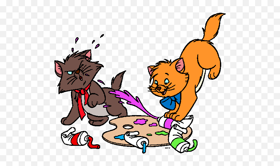 Disney The Aristocats Clip Art Images - Aristocats Kittens With Paint Emoji,Disney Clipart