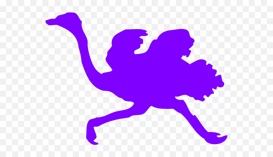 Purple Ostrich Clip Art At Clker - Ostrich Silhouette Png Emoji,Ostrich Clipart