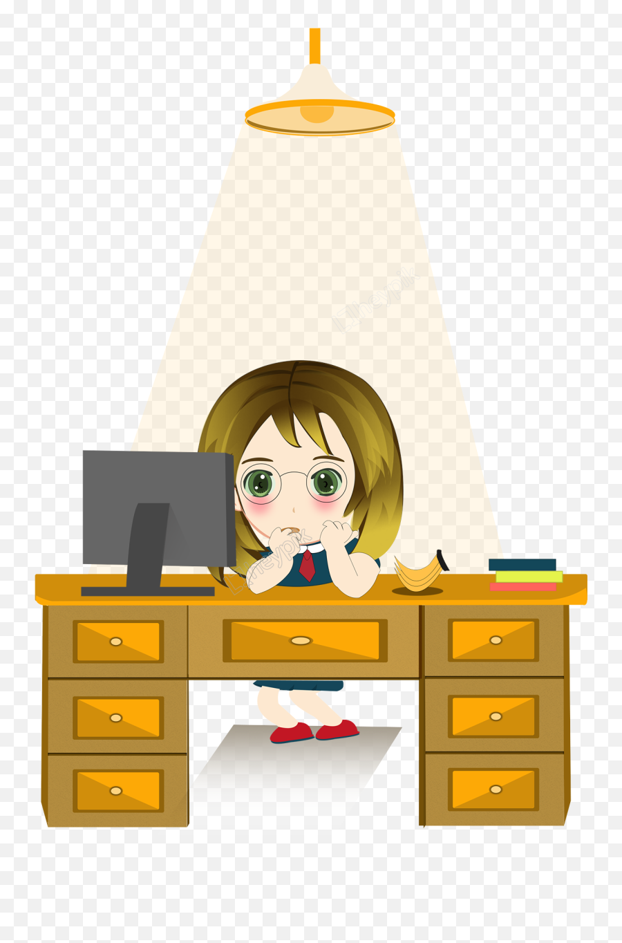 Cartoon Version Girl Watching Tv Late - Watching Tv Clipart Girl Emoji,Watching Tv Clipart