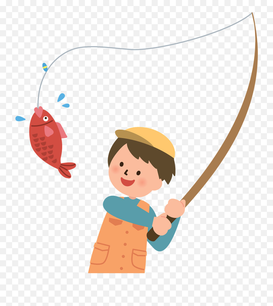 Man Fishing Clipart - Fishing Clipart Transparent Emoji,Fishing Clipart