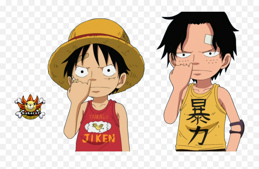Download One Piece Luffy Dan Ace Png Image With No - Tamago Jiken One Piece Emoji,Luffy Transparent