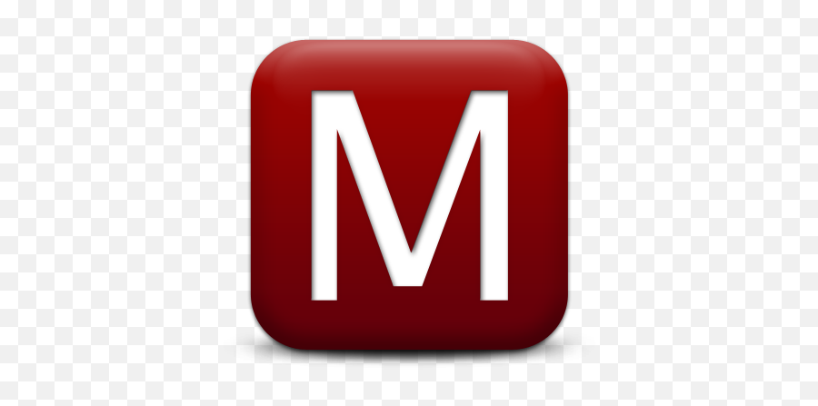 M - M Letter Icon Red Emoji,M Clipart