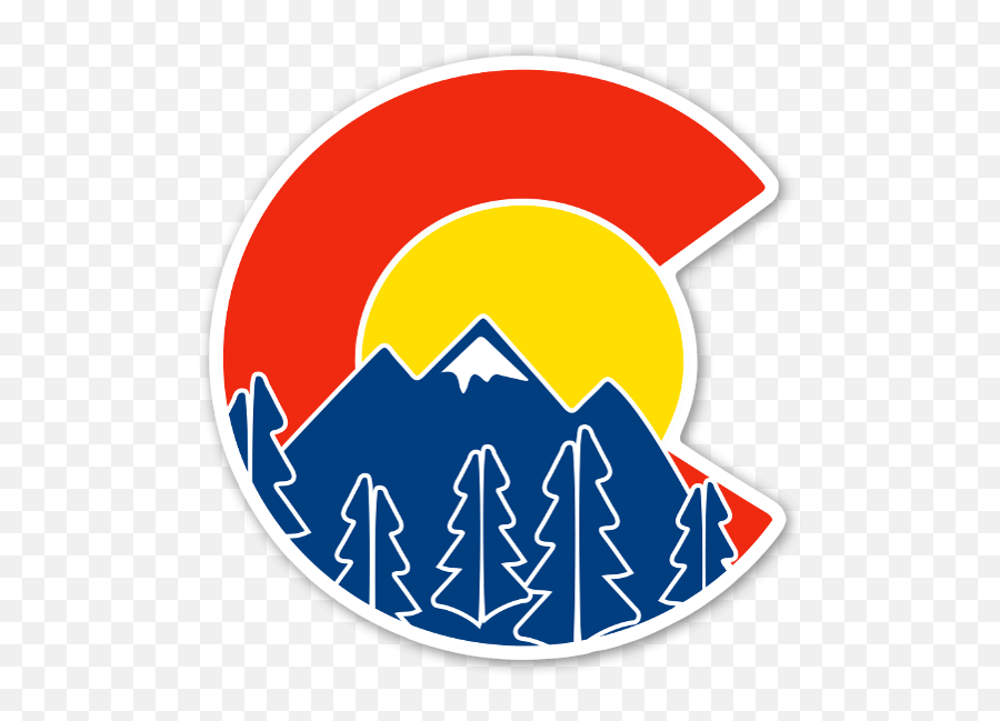 Sweet Colorado Flag And Mountain Sticker - Colorado Sticker Colorado Clipart Emoji,Colorado Logo
