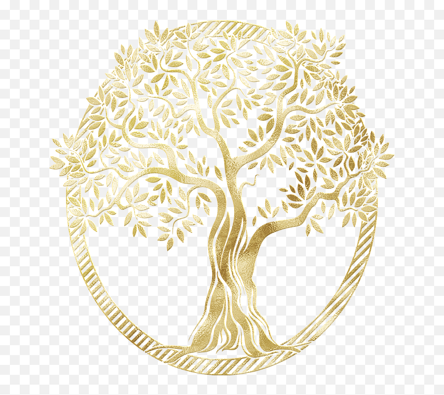 Gold Foil Tree Of Life Frame - Free Image On Pixabay Emoji,Tree Of Life Logo