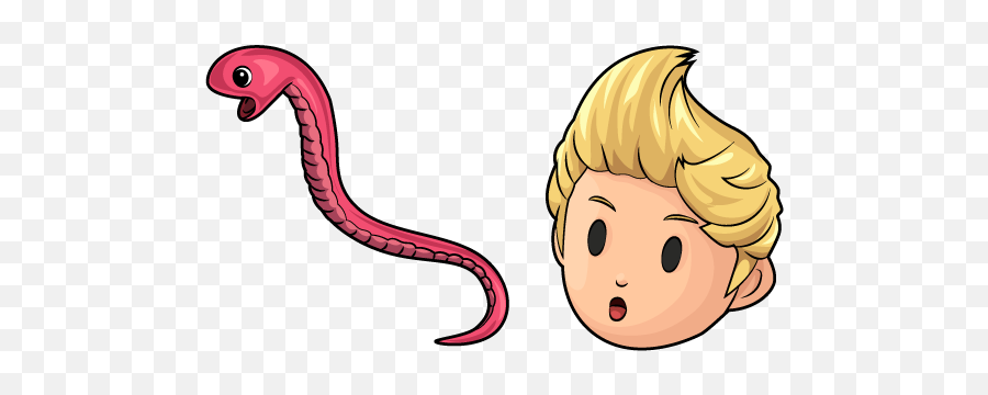 Mother 3 Lucas And Rope Snake Cursor U2013 Custom Cursor Emoji,Cartoon Snake Png