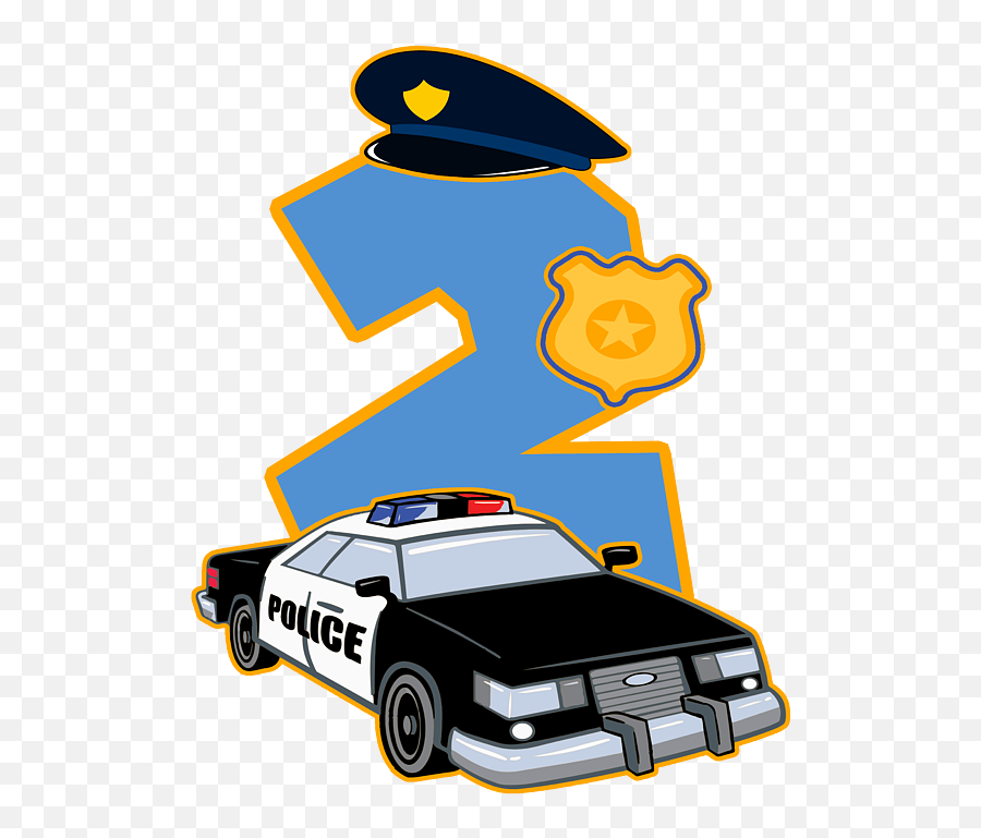 2nd Birthday Police 2 Years Officer Costume Gift Womenu0027s Emoji,Police Car Transparent Background