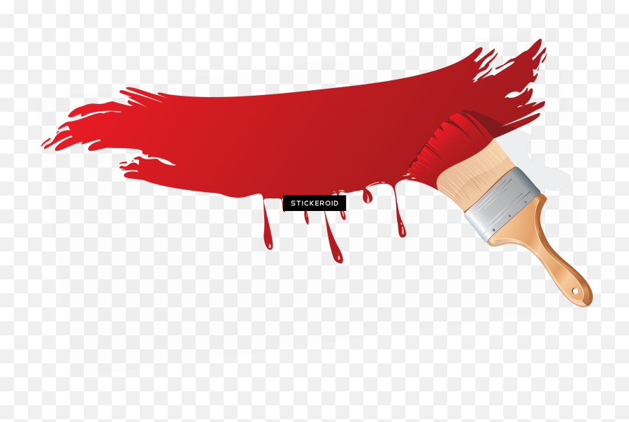 Red Paint Brush Clipart Emoji,Paint Brush Clipart