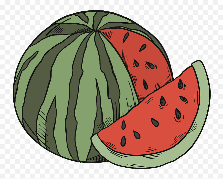 Sliced Watermelon Clipart - Fresh Emoji,Watermelon Clipart