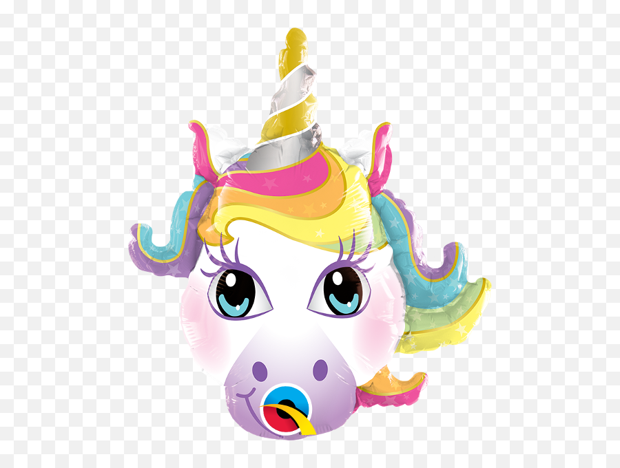 Download Unicorn Face Foil Larger Photo - Unicorn Balloon Mini Shape Emoji,Unicorn Face Png