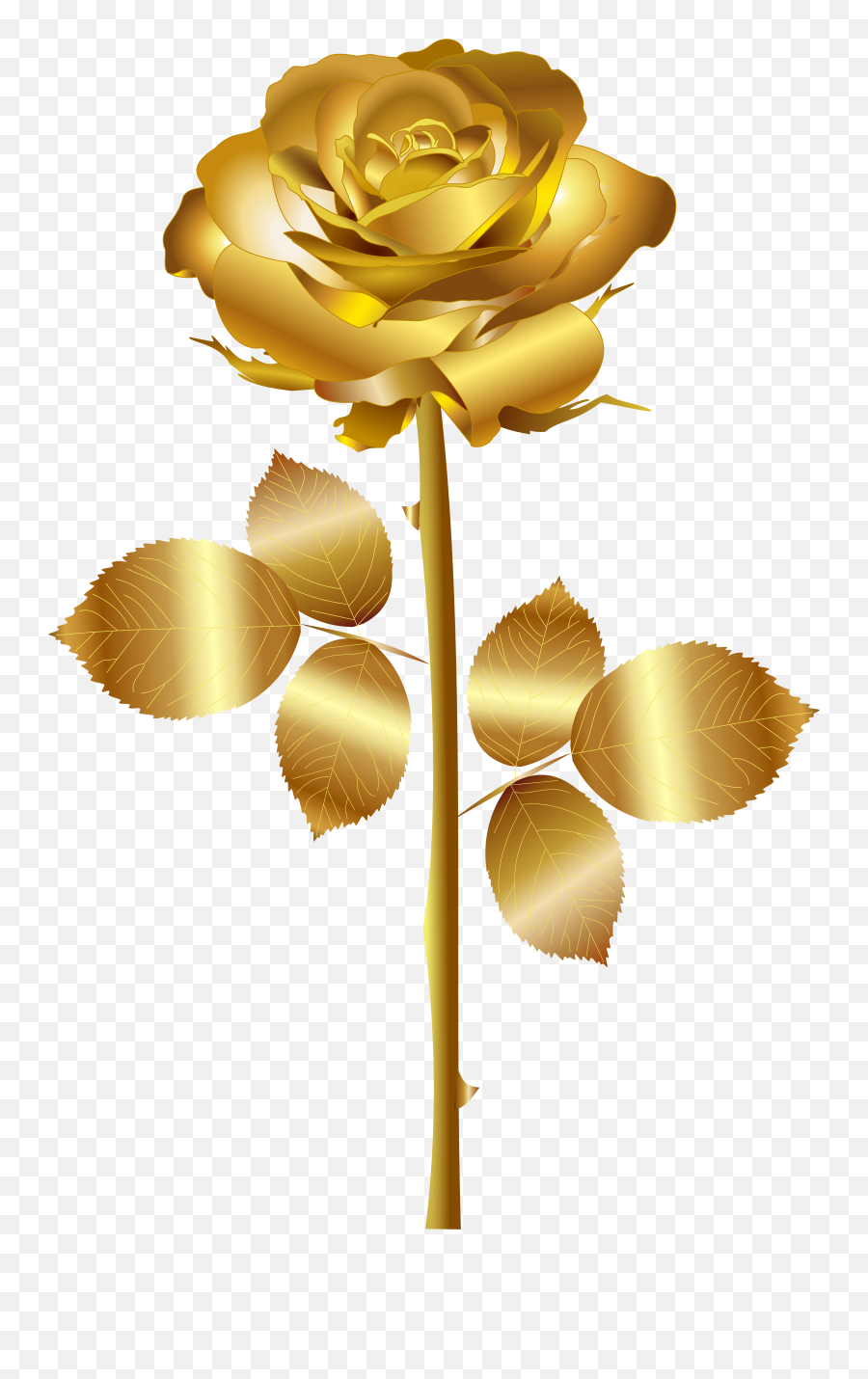 Golden Rose Emoji,Rose Clipart Png