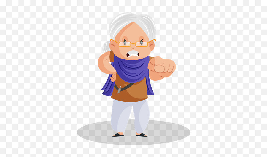 Premium Angry Punjabi Woman Pointing Finger Illustration Download In Png U0026 Vector Format - Grandmother Aangry Emoji,Pointing Finger Clipart