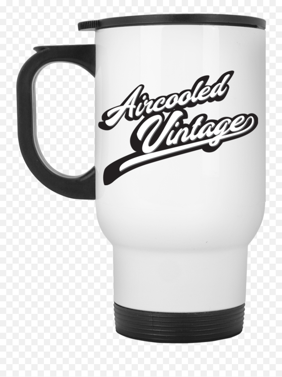Aircooled Vintage Logo White Travel Mug - Serveware Emoji,Vintage Logos