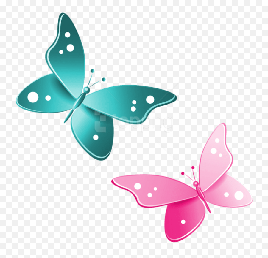 Download Blue And Pink Butterflies Clipart Png Photo - Cartoon Transparent Background Butterfly Png Emoji,Butterflies Clipart