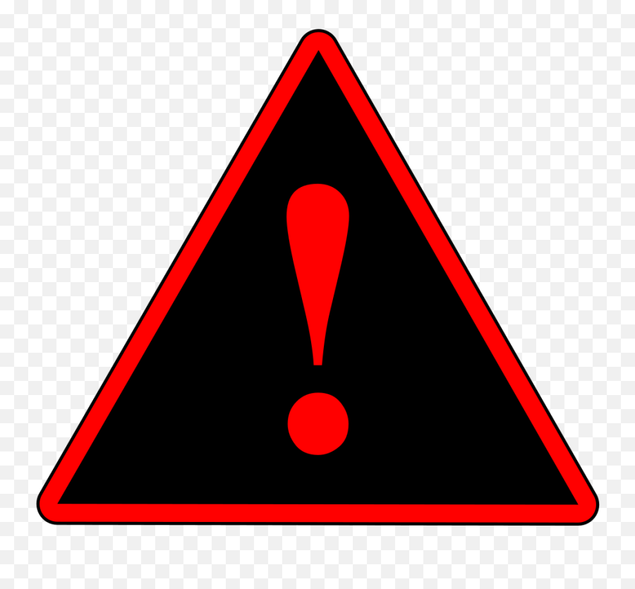 Red Black Red Warning 1 Clip Art At Clker - Red Warning Sign Red Caution Sign Transparent Emoji,Sign Png