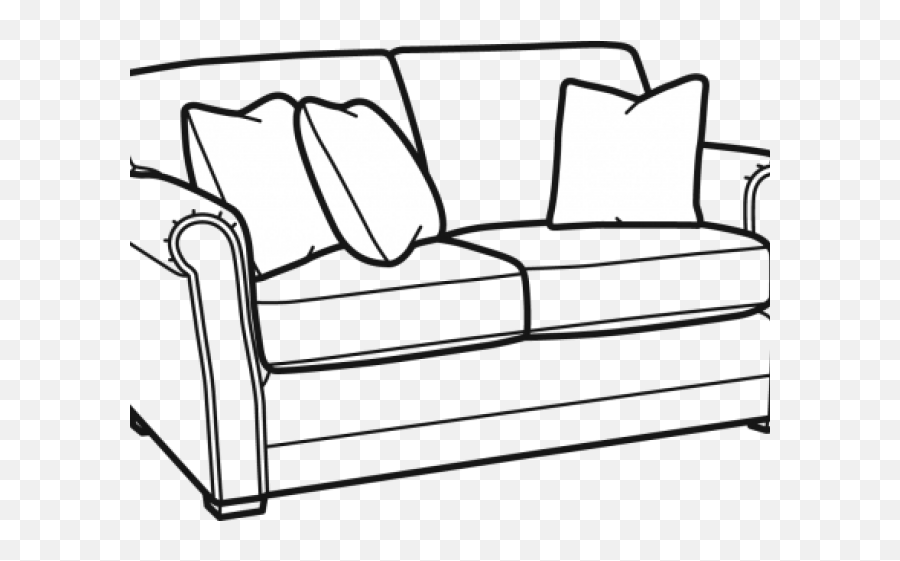 Couch Clipart Black And White Png Image - Outline Sofa Clipart Black And White Emoji,Couch Clipart