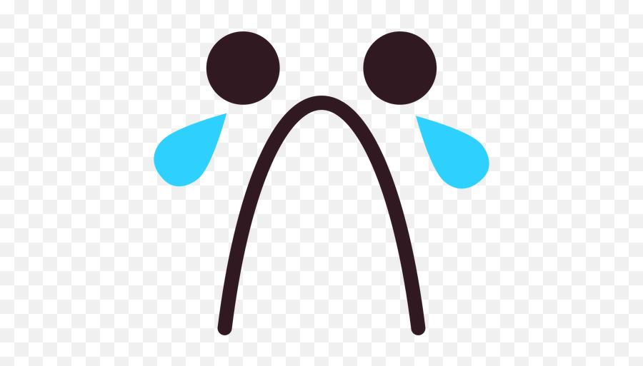 Simple Sad Crying Emoticon Face - Dot Emoji,Sad Face Png