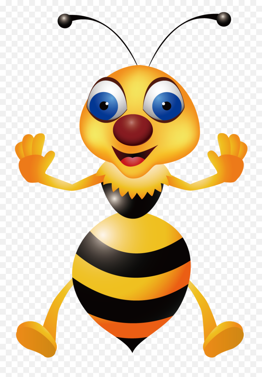 Bee Hornet Wasp Clip Art - Cute Wasp Cartoon Png Emoji,Hornet Clipart