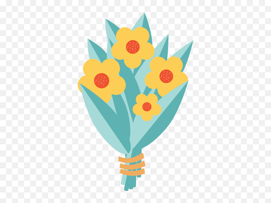 Simple Bouqet Graphic - Flower Bouquet Clipart Simple Emoji,Flower Bouquet Clipart