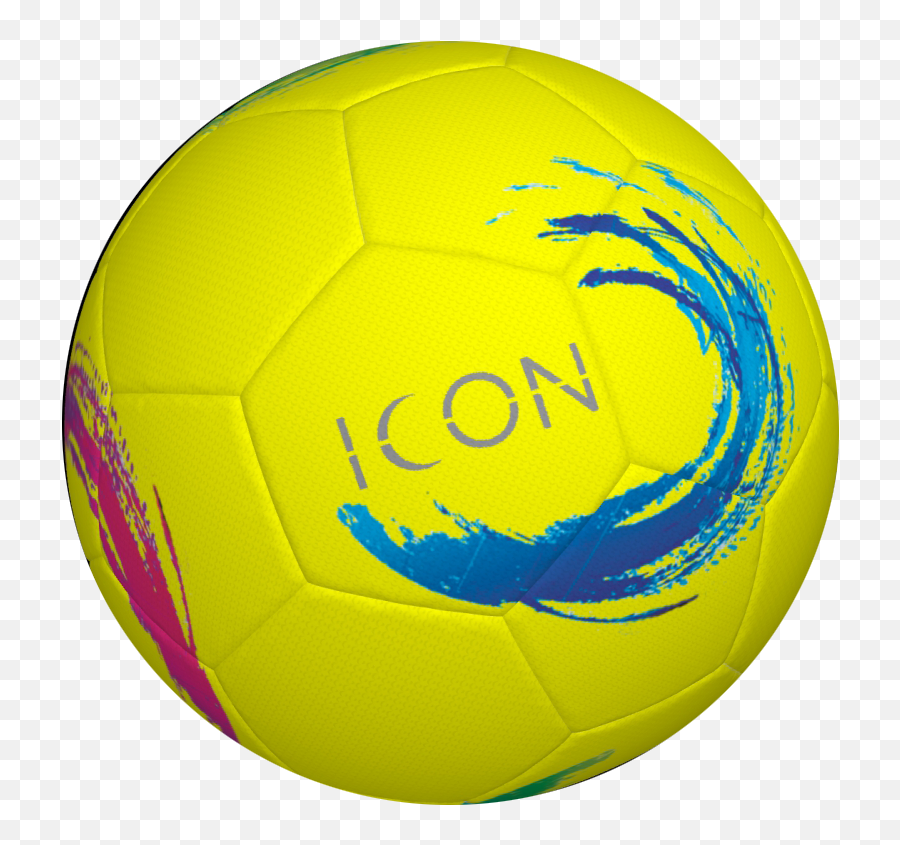 Icon Thermally Bonded Beach Soccer Ball - Yellow Ball With Multicolor Waves Beach Soccer Balls Emoji,Soccer Balls Logo