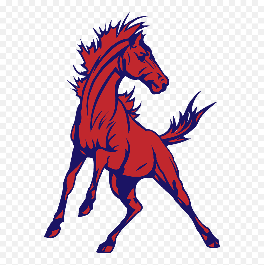 Red And Blue Mustang Horse Png Image - Baker Elementary Little Rock Emoji,Mustang Horse Logo