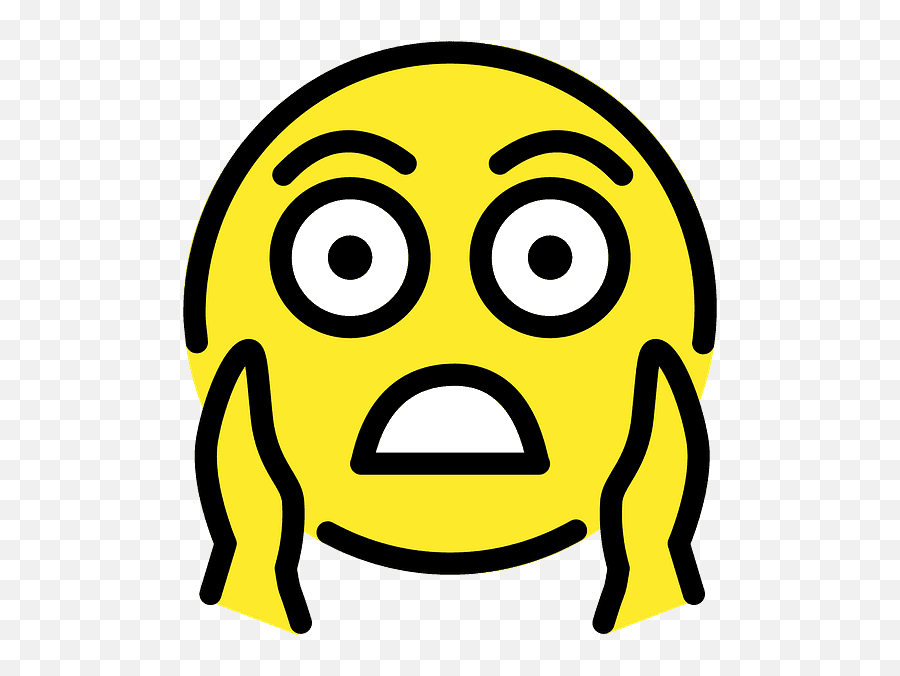 Face Screaming In Fear Emoji Clipart Free Download - Dot,Scared Face Png