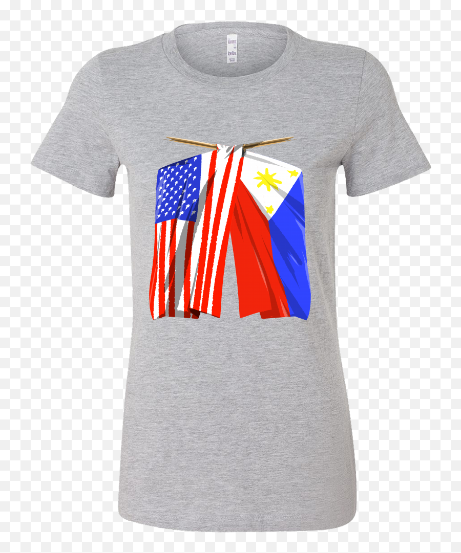Philippines Flag T - Shirt Filipino American Flag Tee Bella Shirt Emoji,Philippines Flag Png