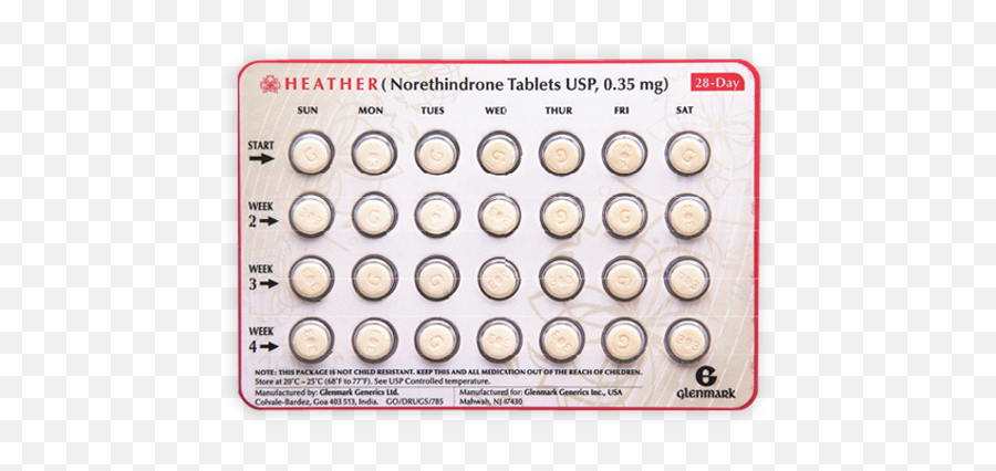 Heather Norethindrone Tablets Usp 035 Mg - Glenmark Emoji,Usp Logo