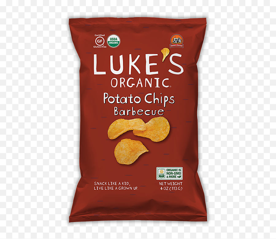 Barbecue Potato Chips Lukeu0027s Organic Gluten - Free Bbq Chips Emoji,Lays Chips Logo