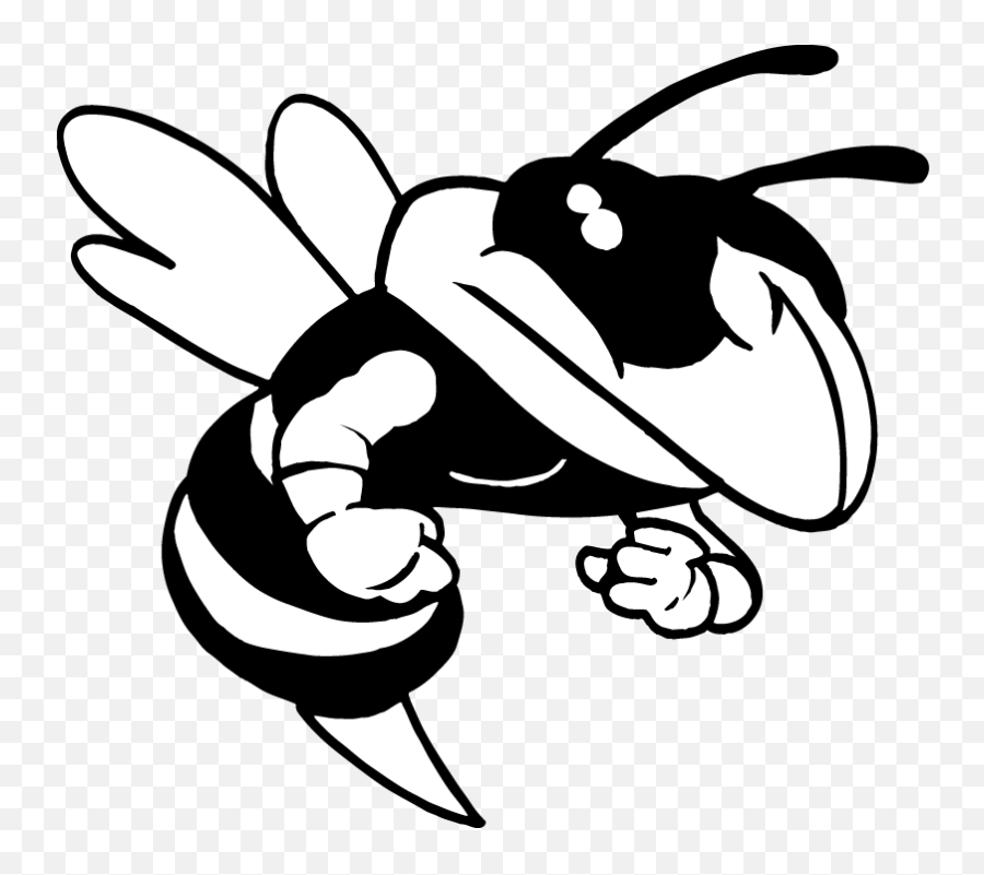 Ar5 Bee 03 Rq - Black And White Hornet Logo Clipart Full Coal Grove Hornet Emoji,Bee Clipart Black And White