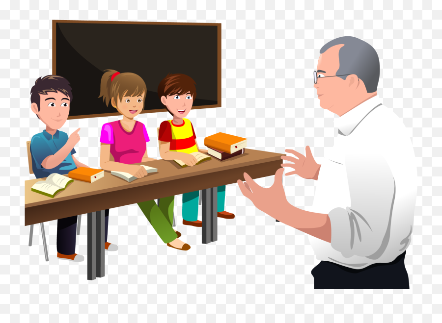 Download Classroom Lectures Professor Student The Teacher - Student Teacher Cartoon Png Emoji,Teacher Png