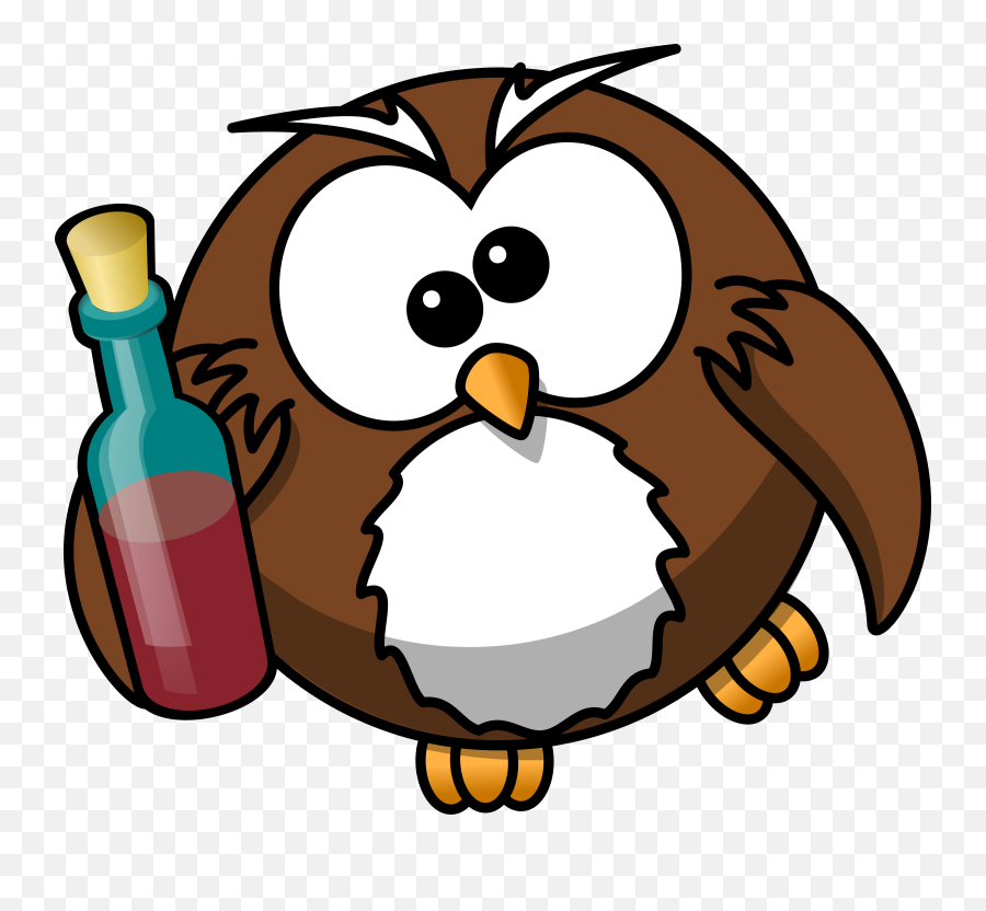 Drunk Owl Clip Art At Clkercom - Vector Clip Art Online Alcohol Owl Emoji,Owl Png