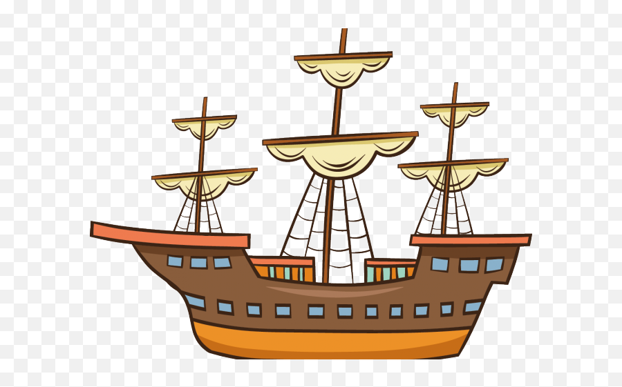 Caravel Clipart Galleon - Caravel Ship Clipart Emoji,Mayflower Clipart