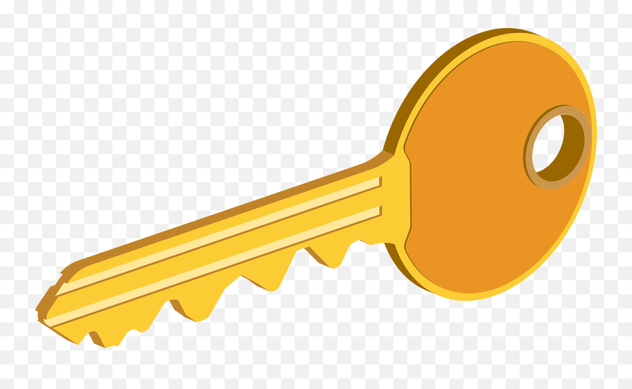 Round Gold Key Clipart - Key Clipart Emoji,Key Clipart