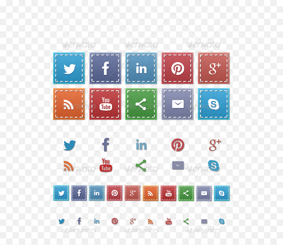Fabric Social Media Icons - Social Media Icons Facebook Y Mail Emoji,Social Media Icon Png