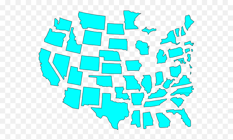 Map Clipart Png In This 66 Piece Map - States Separated Clipart Emoji,United States Map Clipart