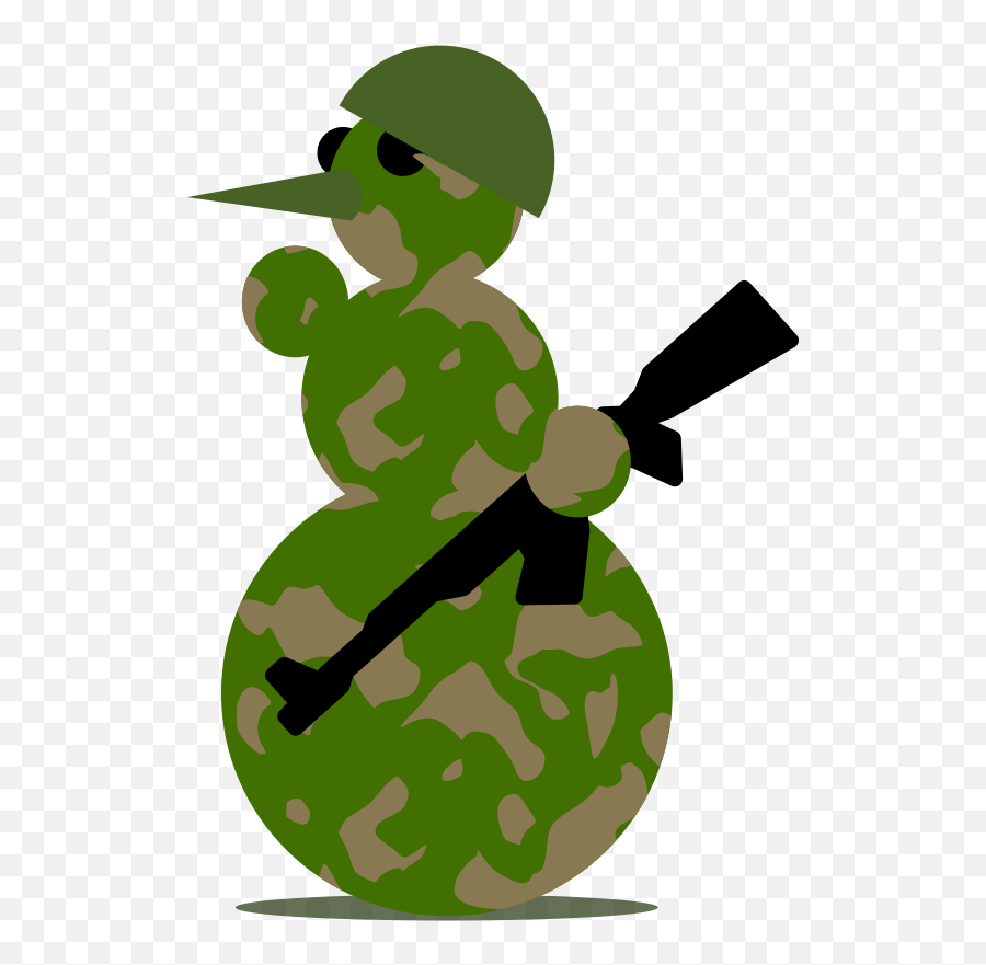 Free Clip Art Snowman - Militarist By Rones By Rones Army Christmas Clipart Emoji,Christmas Card Clipart