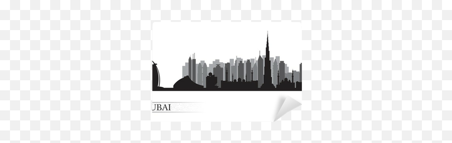 Dubai City Skyline Silhouette Wall Mural U2022 Pixers - We Live Emoji,City Skyline Silhouette Png