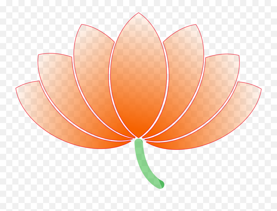 Orange Lotus Flower Clipart - Lovely Emoji,Flower Clipart
