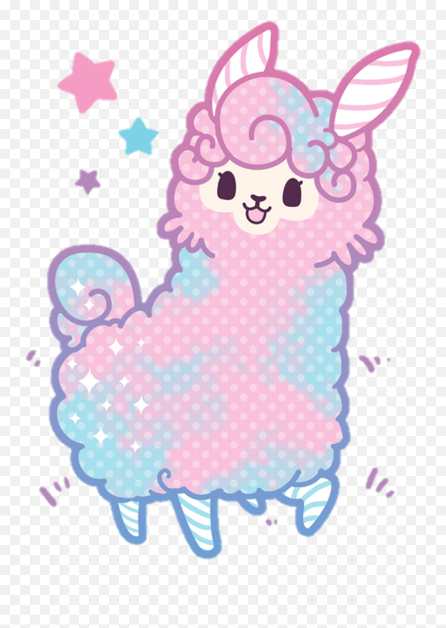 Llama Clipart Kawaii - Cotton Candy Kawaii Llama Kawaii Pastel Cute Emoji,Llama Clipart