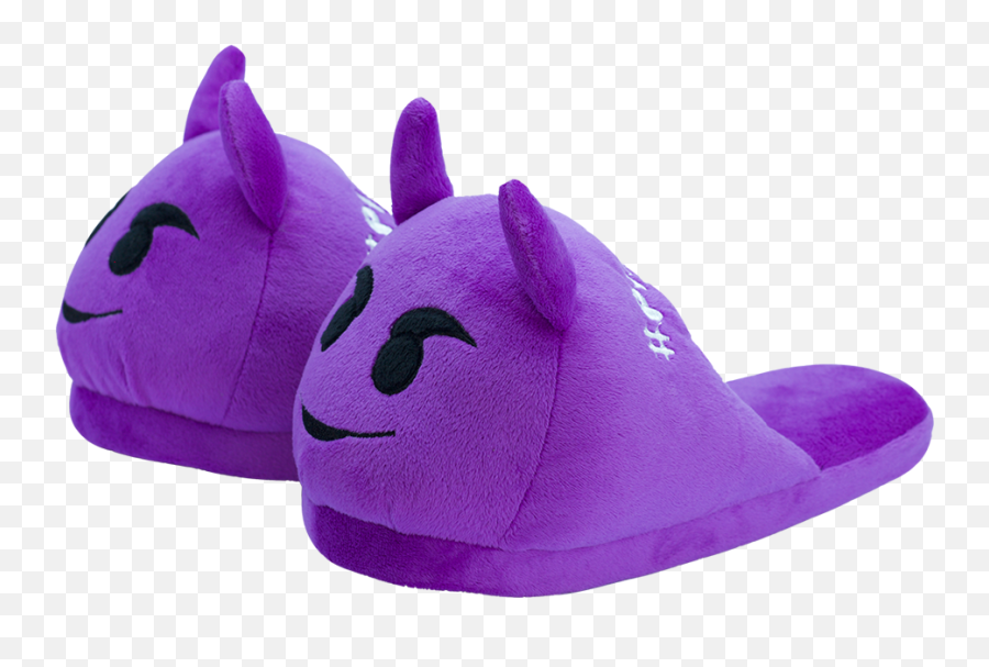 Download Emoji Slippers - Purple Devil Plushmoji Purple Violet Emoji Diable Png,Devil Emoji Transparent